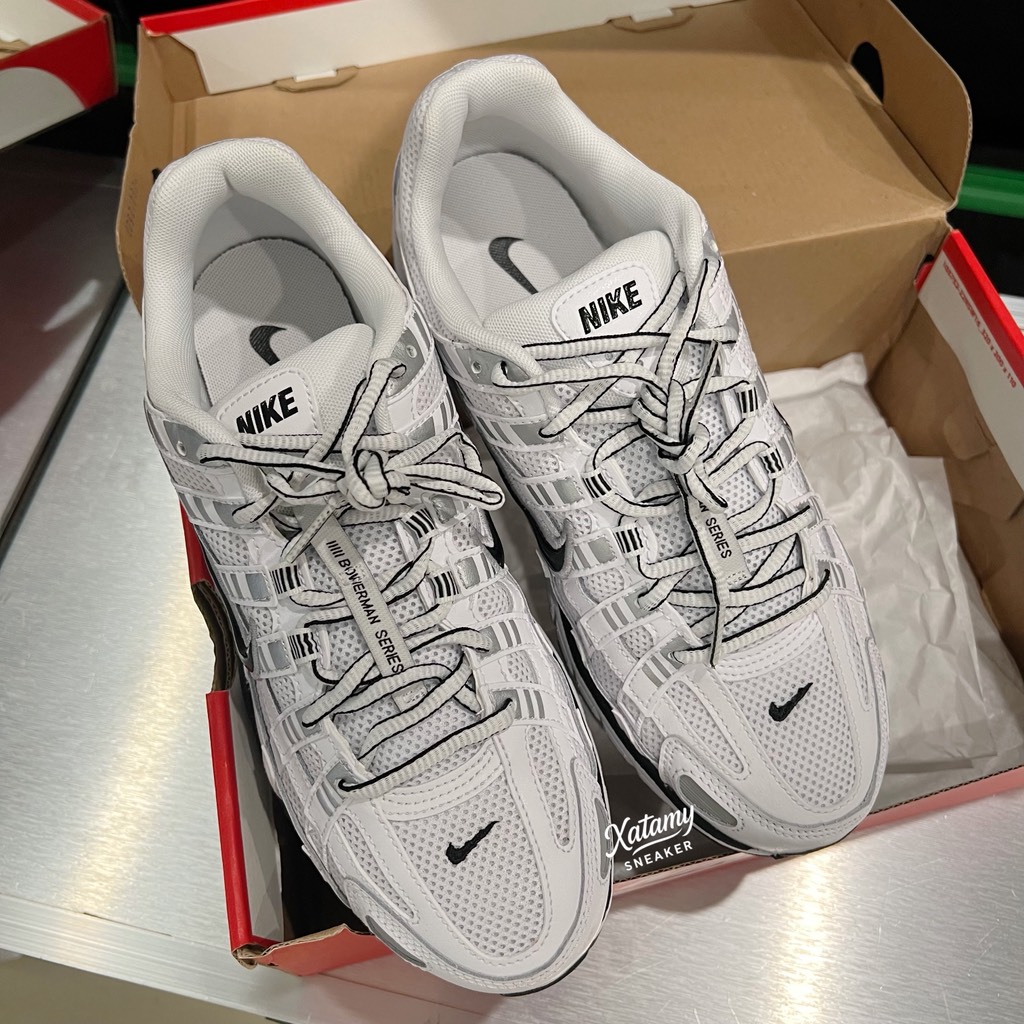 Nike P-6000 White Black Metallic Silver CD6404 107