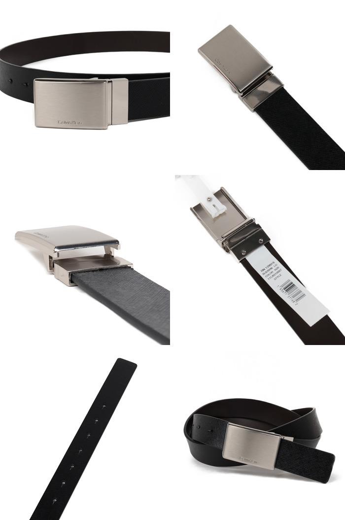 Thắt Lưng Nam Calvin Klein Leather Reversible Dress Belt with Plaque Buckle Black 11CK010007 014