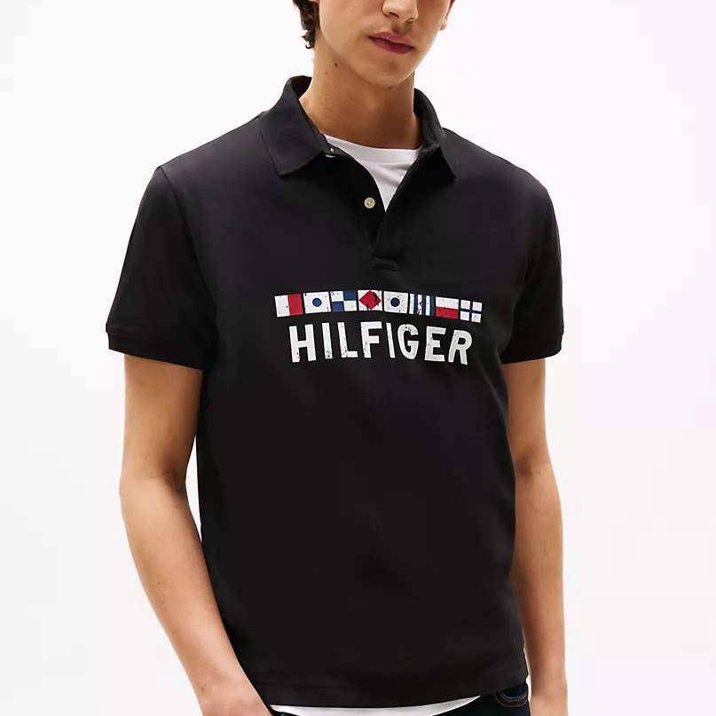 Áo Polo Tommy Hilfiger Regular Fit Nautica Graphic Joey SS Logo Black XM04760 001