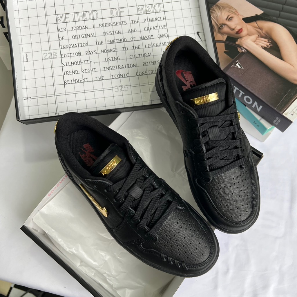Jordan 1 Low Method of Make Black Metallic Gold FN5032 007