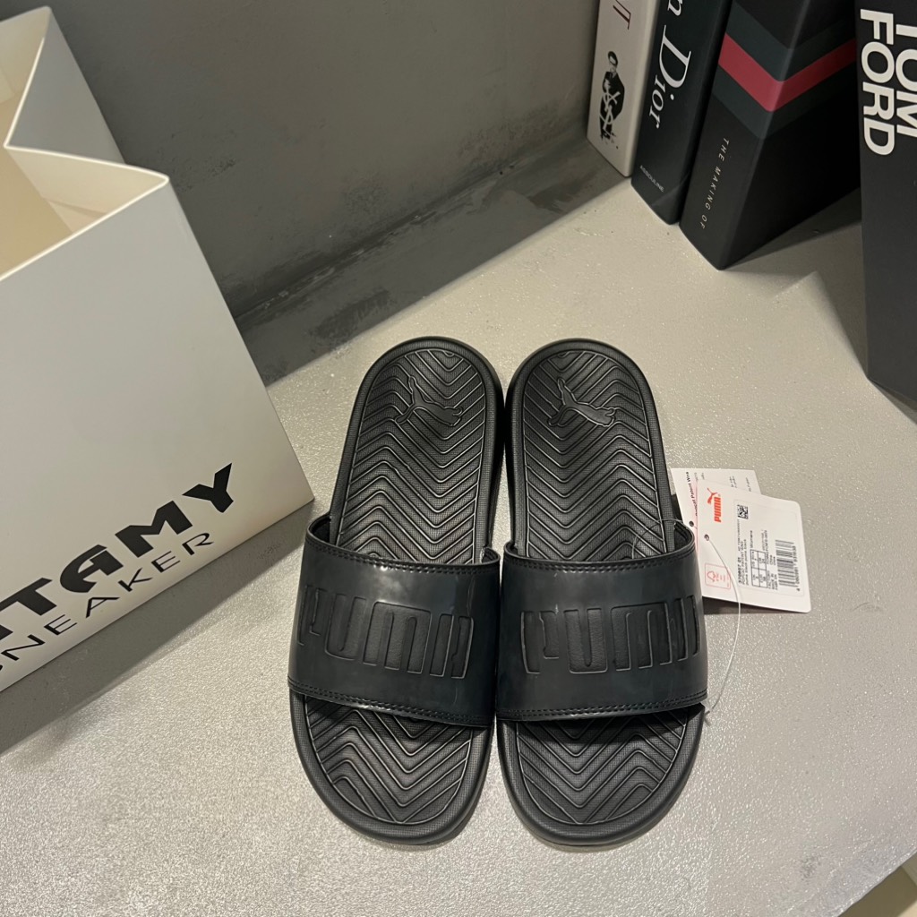 Dép Puma Popcat Patent Black 370697 01