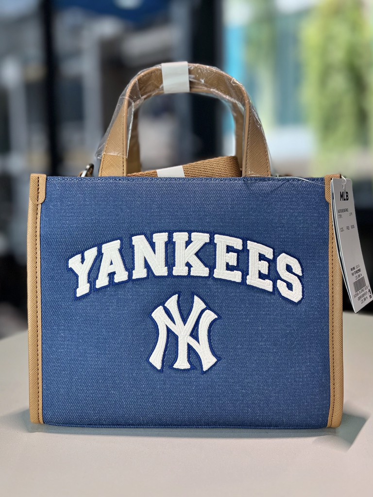 Túi MLB Varsity Basic Canvas Mini Tote NY Denim 3AORS083N-50INS