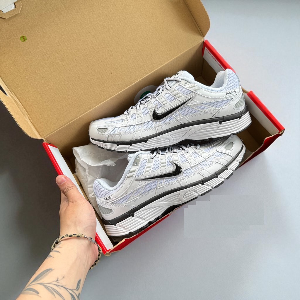 Nike P-6000 White Black Metallic Silver CD6404 107
