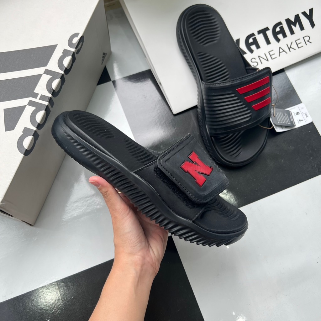 Dép NEBRASKA Alphabounce Slide 2.0 Black Red JI2521