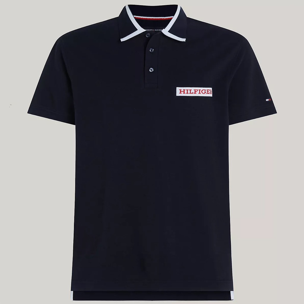 Áo Polo Tommy Hilfiger Regular Fit Monotype Logo Patch Navy MW34786 400