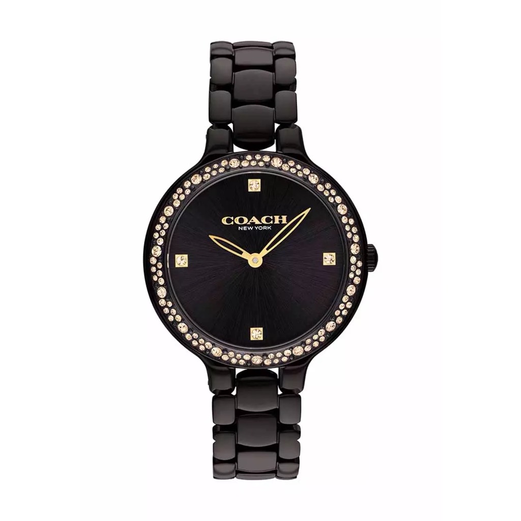 Đồng Hồ COACH 32MM Chelsea Women's Watch Ionic Plated Black Steel Strap Black Dial 14504352