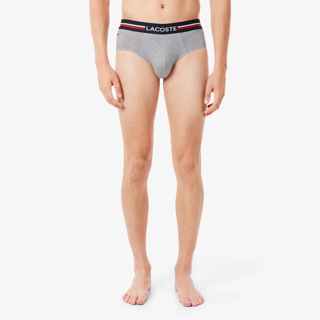Underwear LACOSTE Men's 3-Pack Logo Waist Cotton Stretch Briefs 8H9464 51