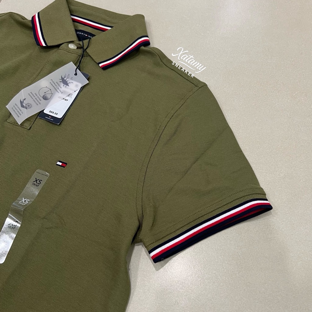 Áo Polo Tommy Hilfiger Regular Fit Wicking In Olive 78J2653 722