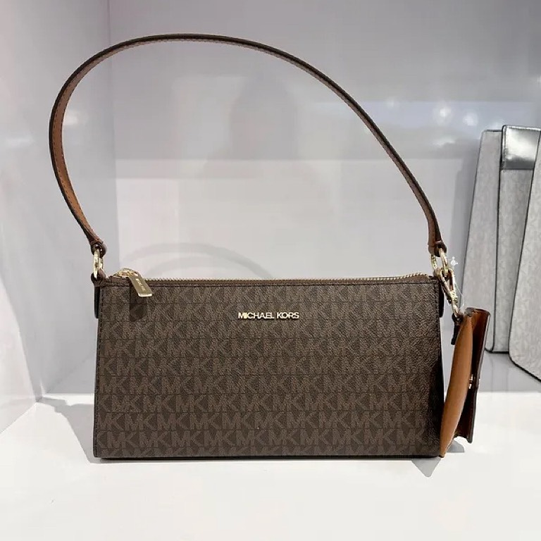 Túi Michael Kors Vincent Medium Signature Logo Pochette With Card Case Brown 35F4G2VC6B