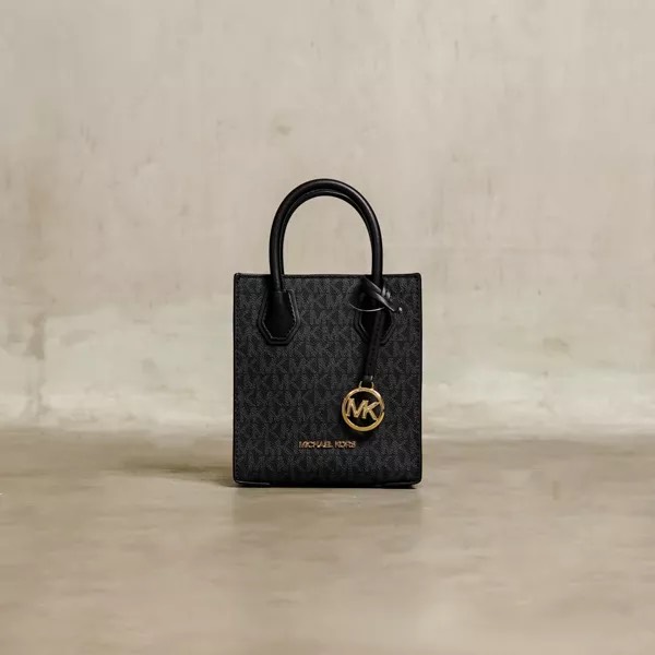 Túi Michael Kors Mercer Extra-Small Logo and Leather Black 35T1GM9C01