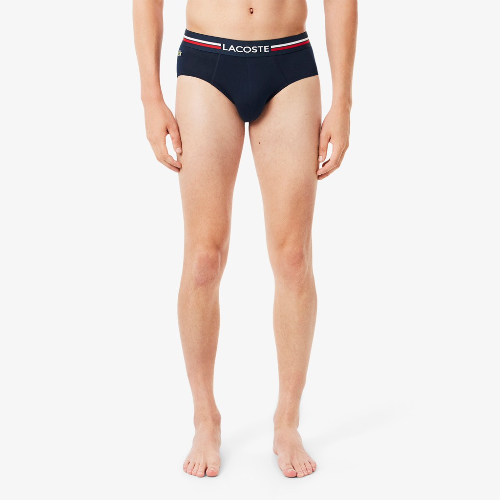 Underwear LACOSTE Men's 3-Pack Logo Waist Cotton Stretch Briefs 8H9464 51