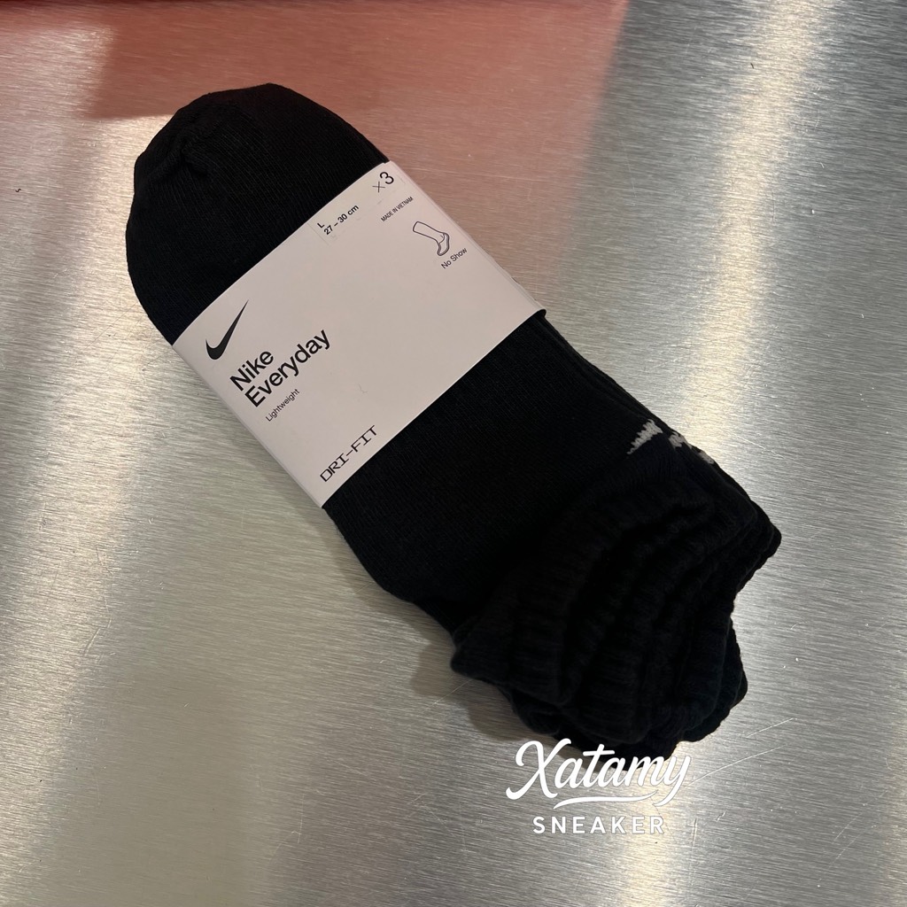 Vớ Nike Everyday Lightweight Training No-Show Socks 3 Pairs Black SX7678 010