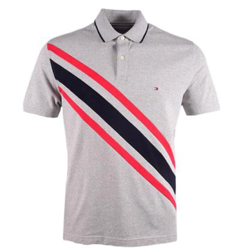 Áo Polo Tommy Hilfiger Regular Fit Banner Stripe Logo Grey 78JA988 030