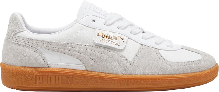PUMA Palermo Leather White Glacial Grey Gum 396464 12