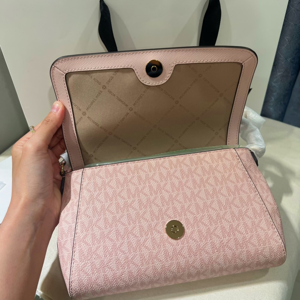 Túi Michael Kors Medium Logo Convertible Crossbody Bag Rose Poudre 35F3GTTU2B