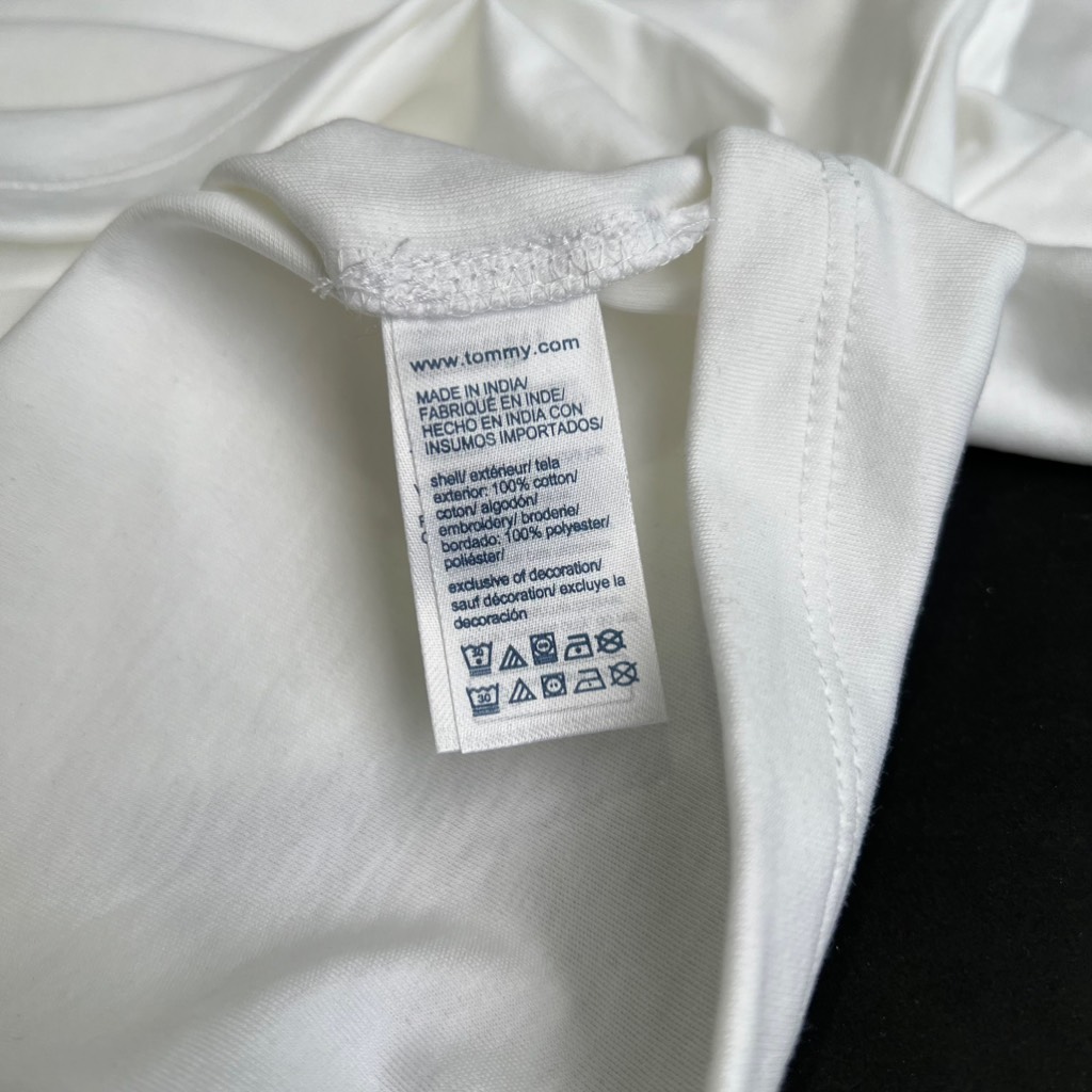 Áo Tommy Hilfiger Embroidered TH Script Logo White 78JA906 100