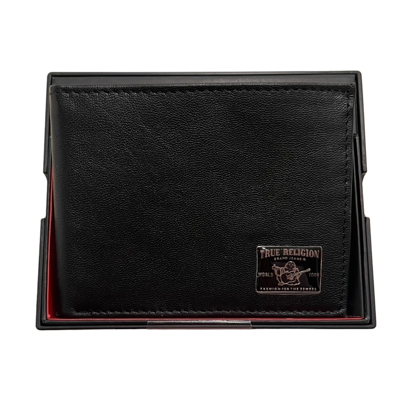 Ví True Religion Mens Leather Bifold Wallet Black TR202251