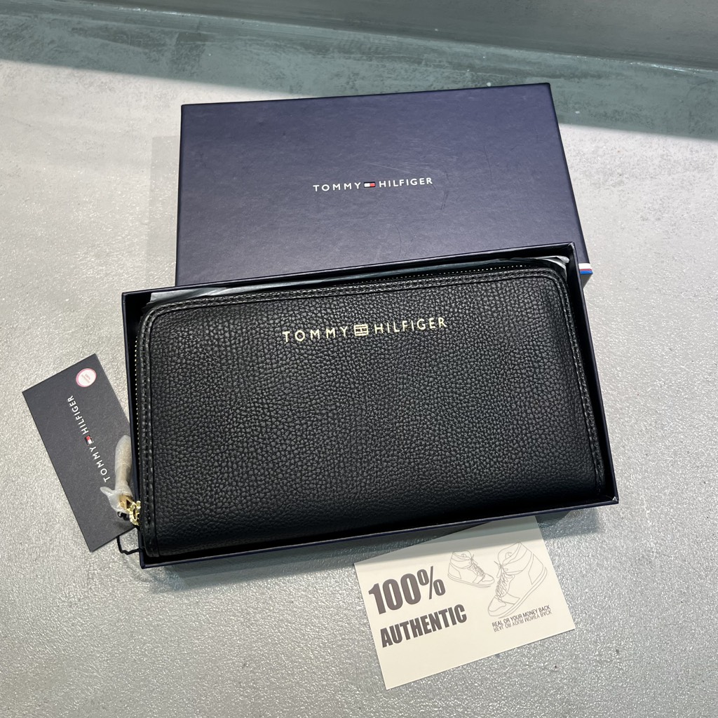 Ví Tommy Hilfiger Large Zip Wallet Pebble Black 6946753 990