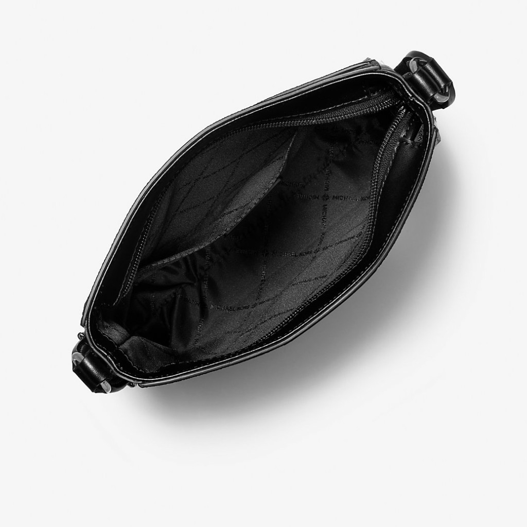 Túi Michael Kors Jet Set Small Signature Logo Stripe Crossbody Bag Black 35F5STVC5K