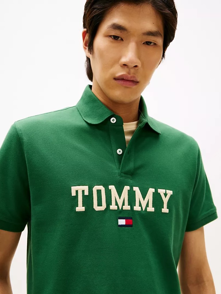 Áo Polo Tommy Hilfiger Regular Fit Monotype Tommy Logo Ornametal Green XM06312 300