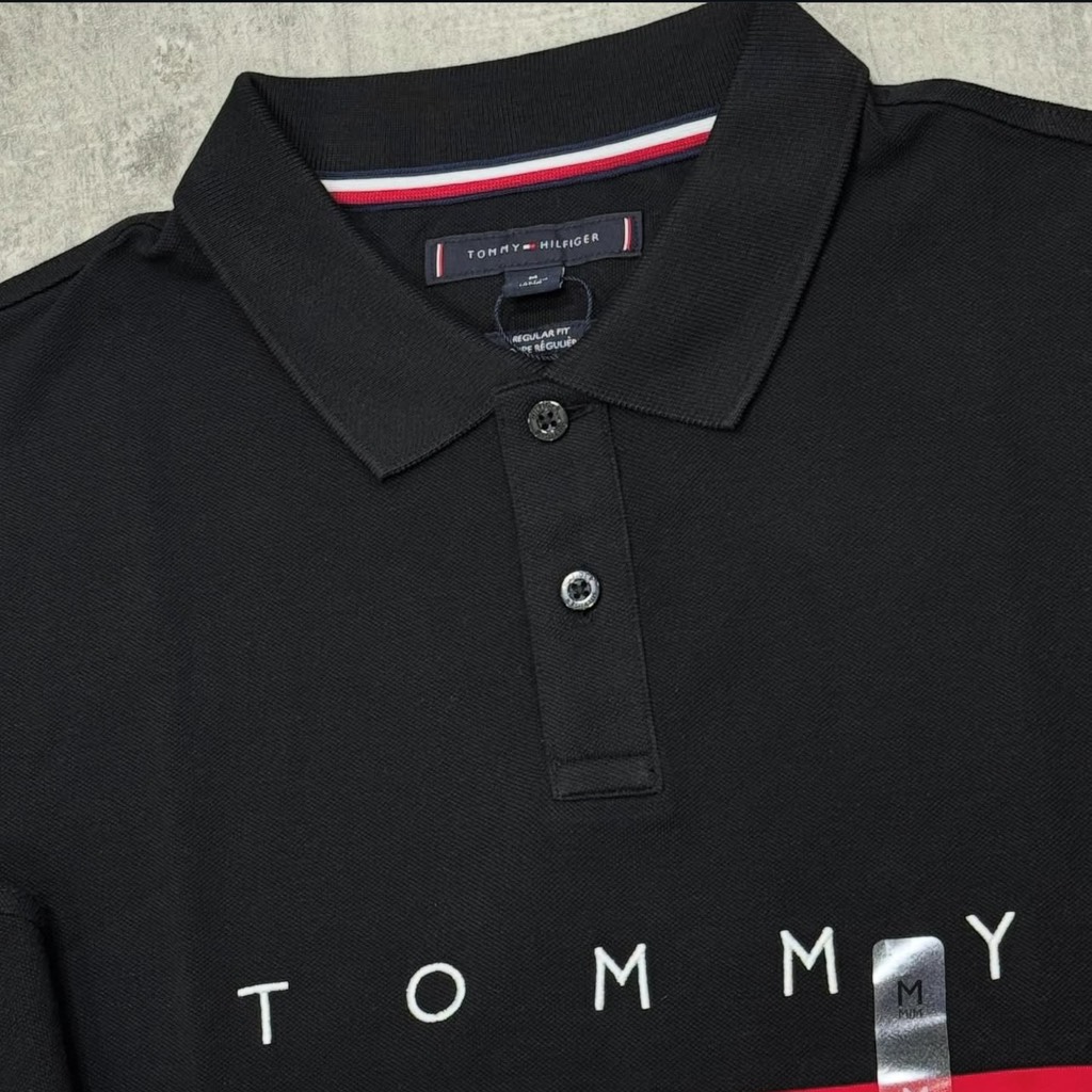Áo Polo Tommy Hilfiger Regular Fit Chest Logo Black XM04201 001
