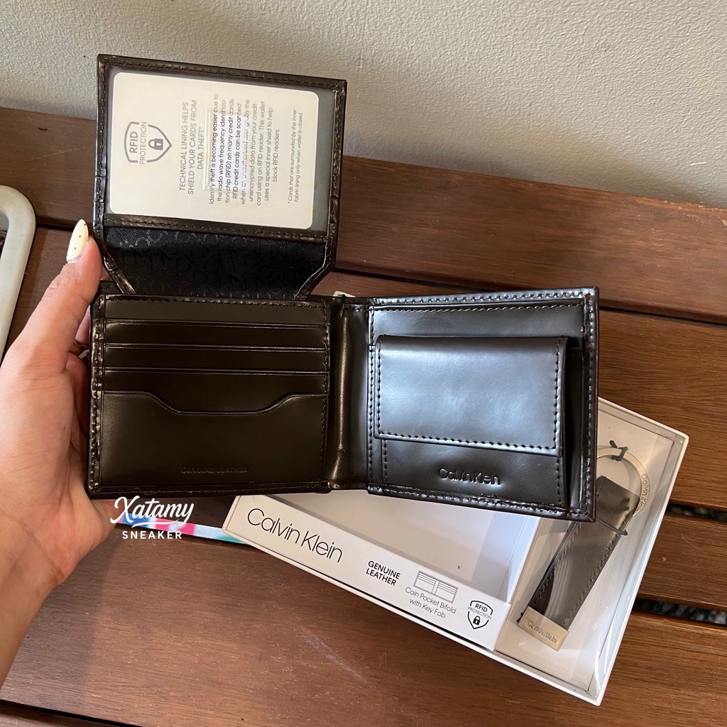 Ví Calvin Klein SlimFold With Keychain Brown 31CK330001