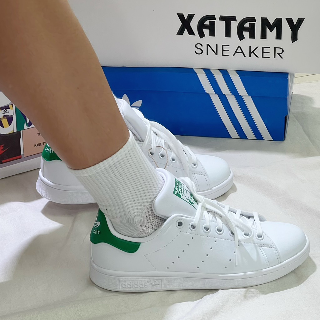 Stan Smith Trắng gót Green