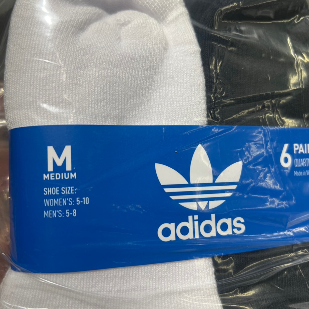 Vớ adidas Trefoil Quarter Socks 6 Pair Black White BH6436