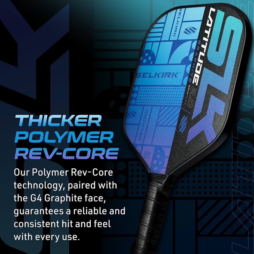 Vợt Selkirk SLK Latitude 2.0 13mm Pickleball Paddle Graphite Comfort Grip Blue