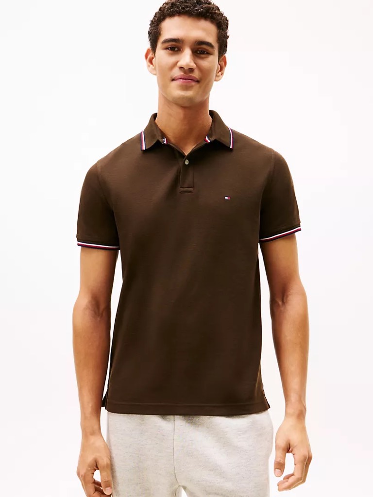 Áo Polo Tommy Hilfiger Regular Fit Wicking In Dark Coffee 78J2653 204