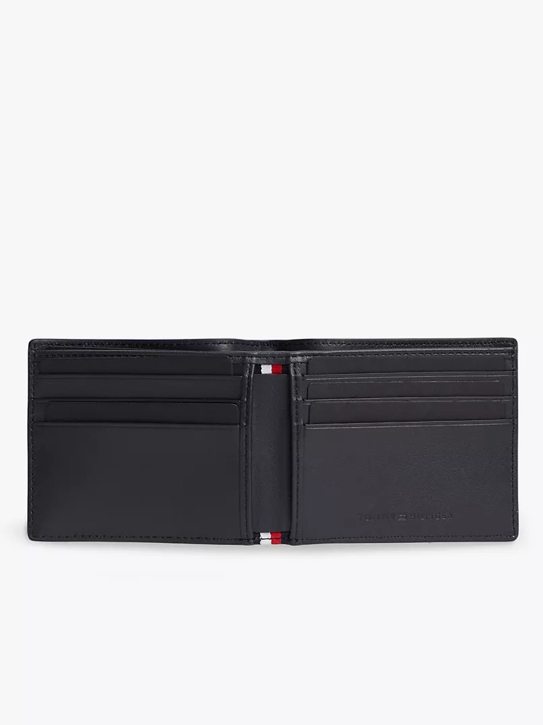 Ví Tommy Hilfiger Men's Allover Flag Logo Leather Bifold Wallet Space Blue AM14241 400
