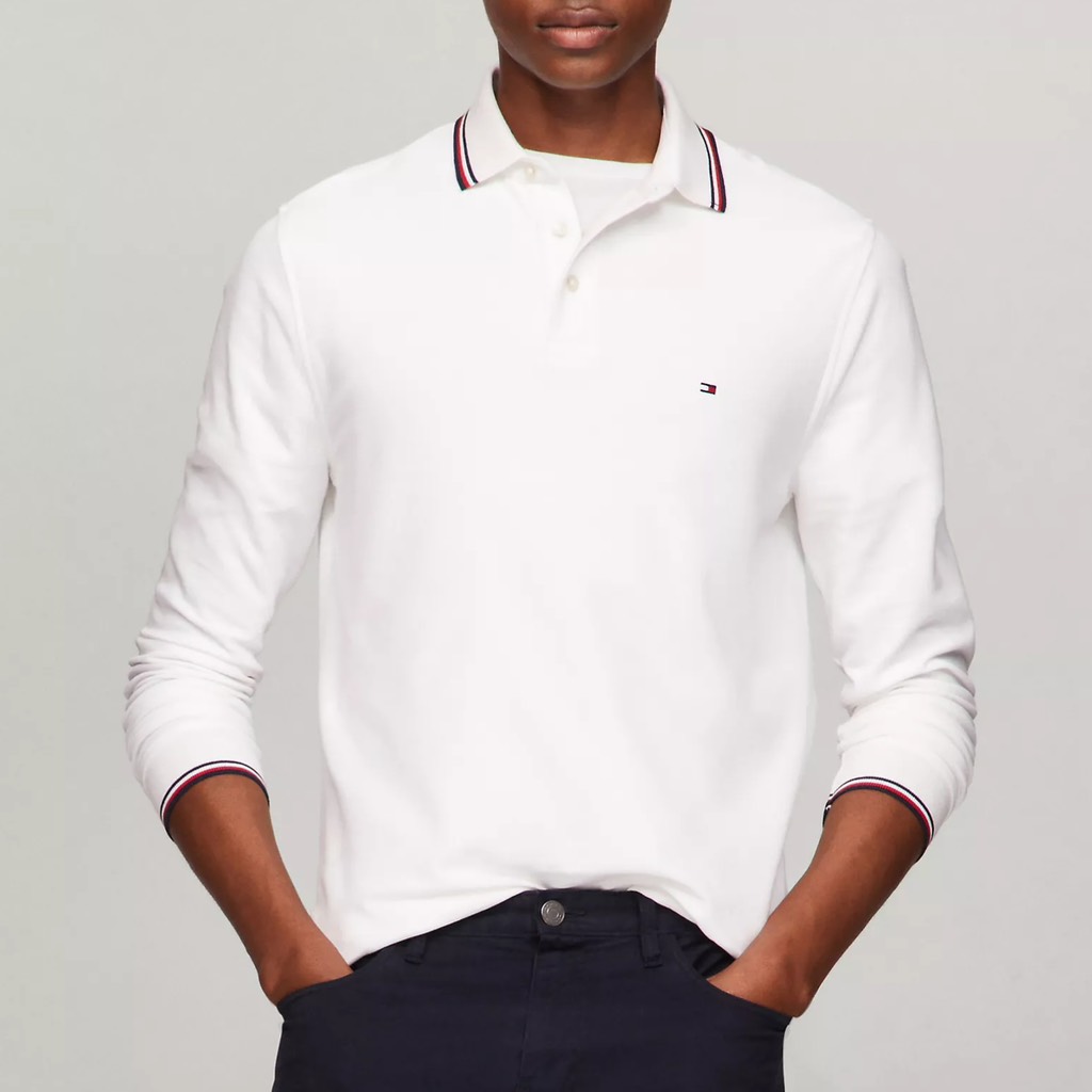 Áo Polo Tommy Hilfiger Long-Sleeve Tommy Wicking White 78J9766 101