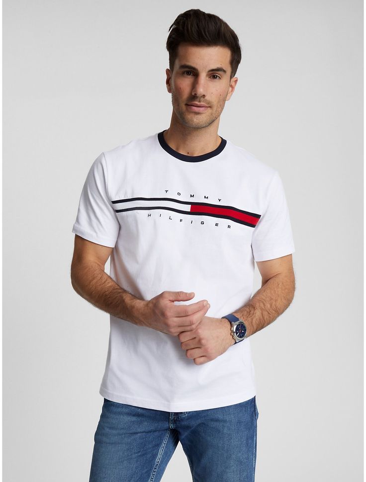 Áo Tommy Hilfiger Essential Flag Logo White 7849807 100