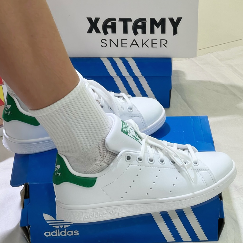 Stan Smith Trắng gót Green