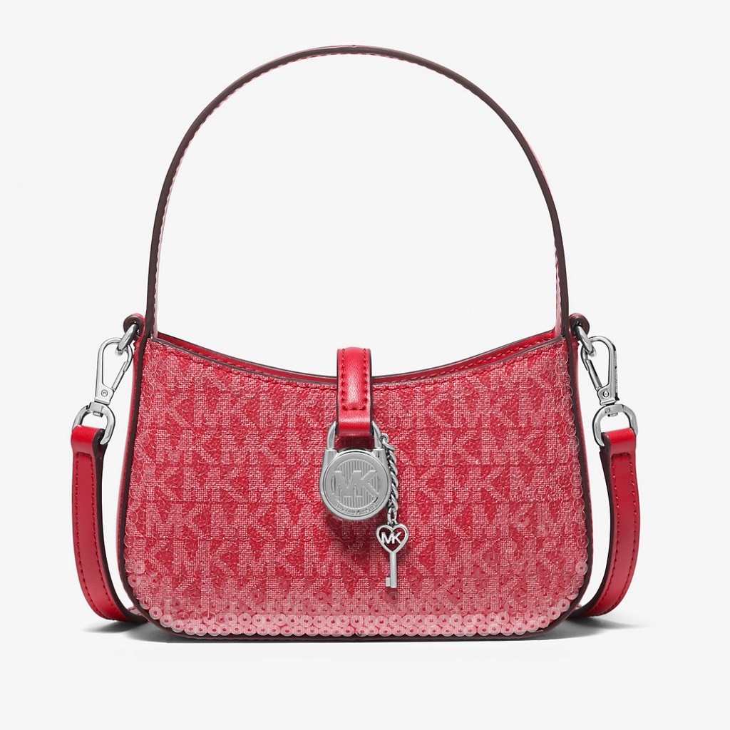Túi Michael Kors Outlet Lyra Extra-Small Signature Logo Crossbody Bag Bright Red 35R5S1YC0B
