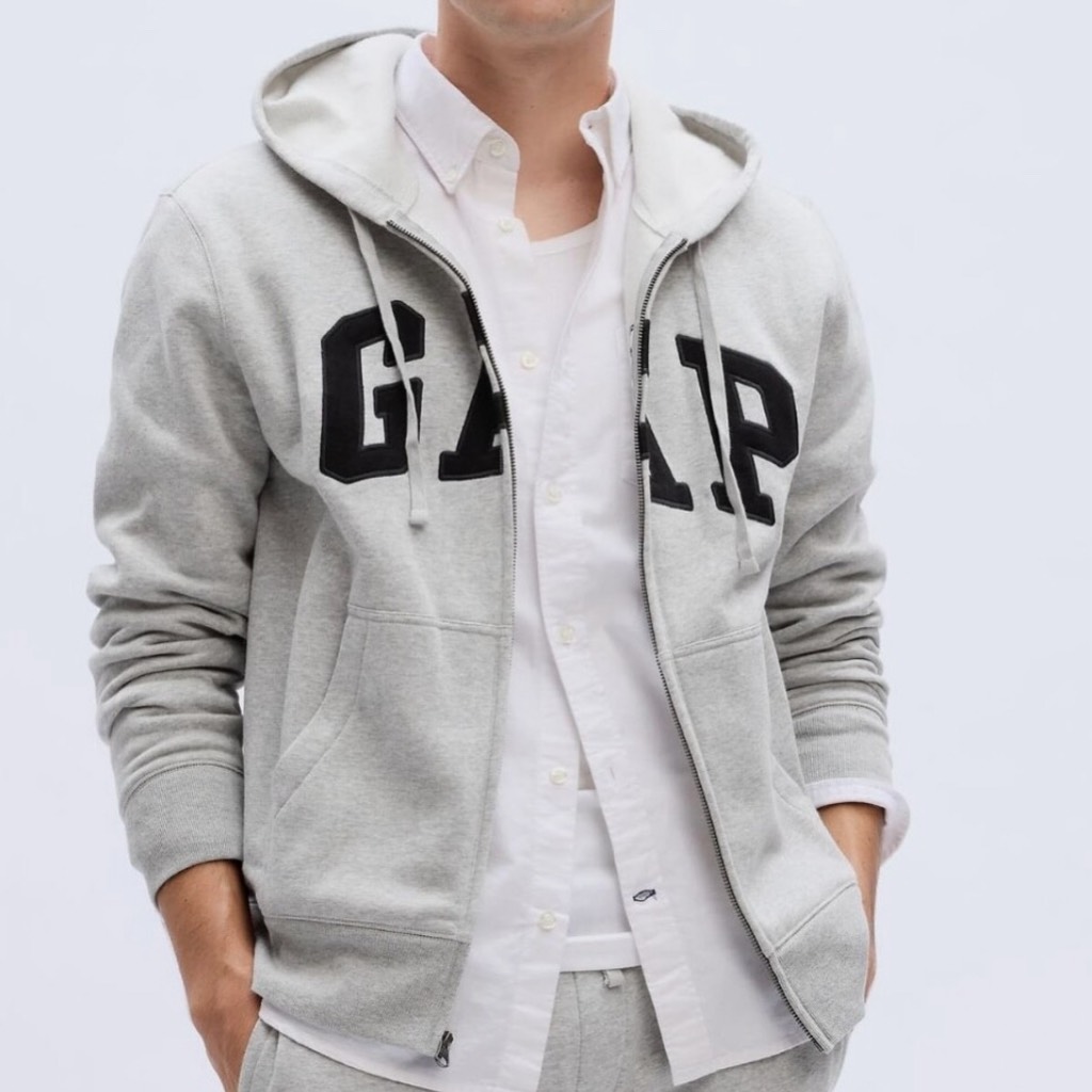 Áo GAP Relaxed Logo Zip Hoodie Grey 218871 73 1 0002