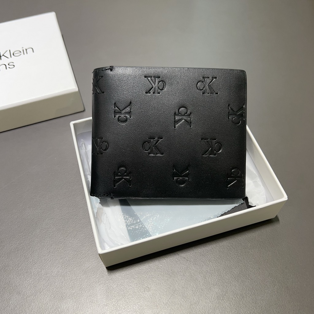 Ví Calvin Klein Allover Monogram Logo Bifold Wallet Black 4G1020G 001