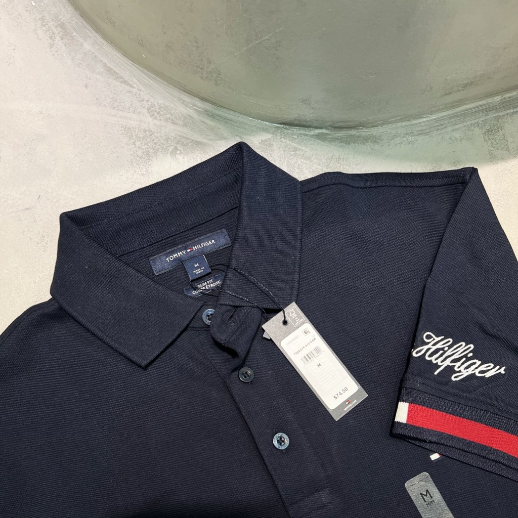 Áo Polo Tommy Hilfiger Slim Fit Flag Cuff Navy 78JA239 410