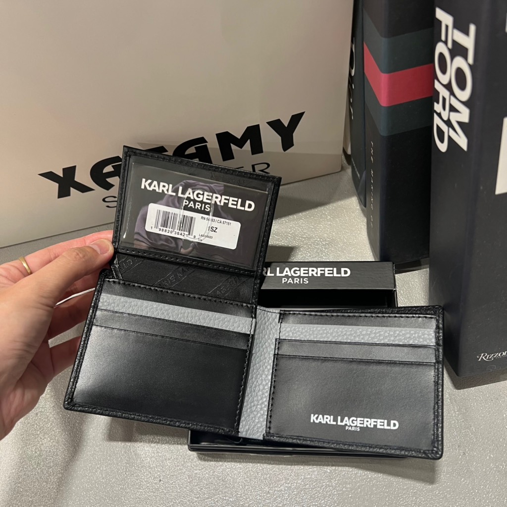 Ví KARL LAGERFELD Black Logo Metal LA5W0023