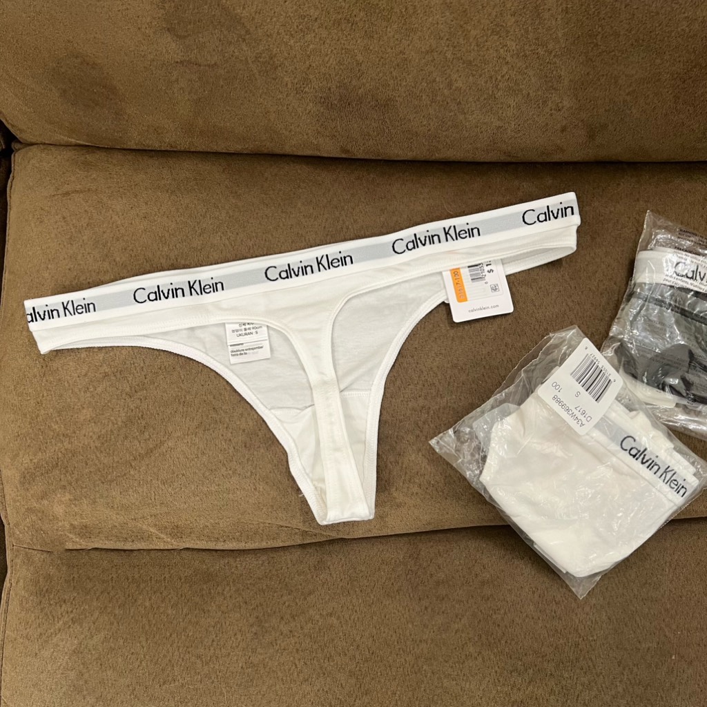 Underwear Calvin Klein Women's Carousel Cotton Thong White D1617 100