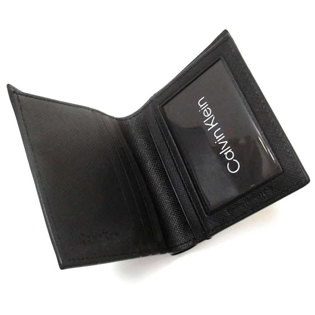 Ví Calvin Klein Refined Saffiano Slim Bifold Wallet Black 4D1058G 001