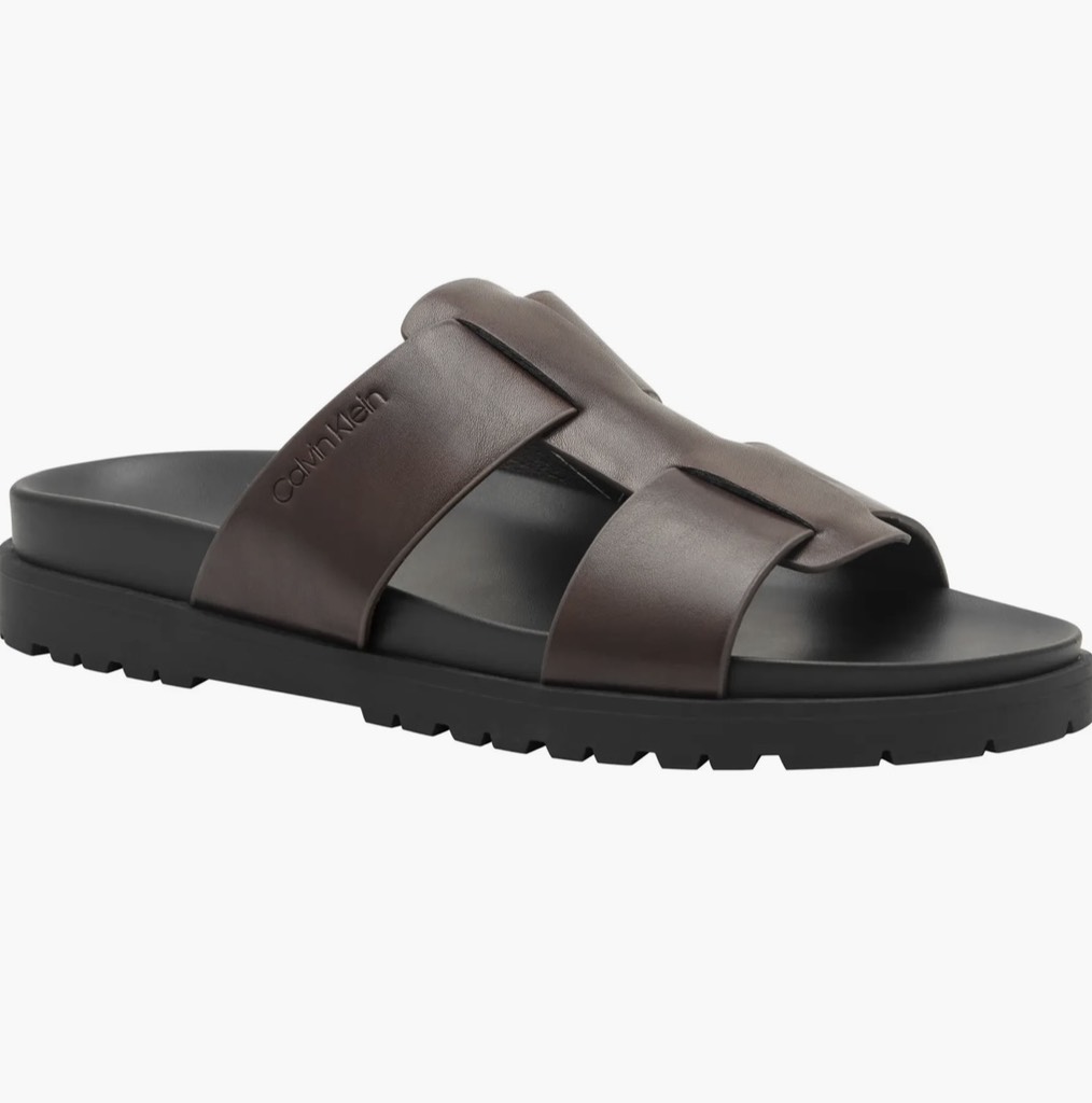 Dép Calvin Klein Rolinde Sandal Dark Brown 201
