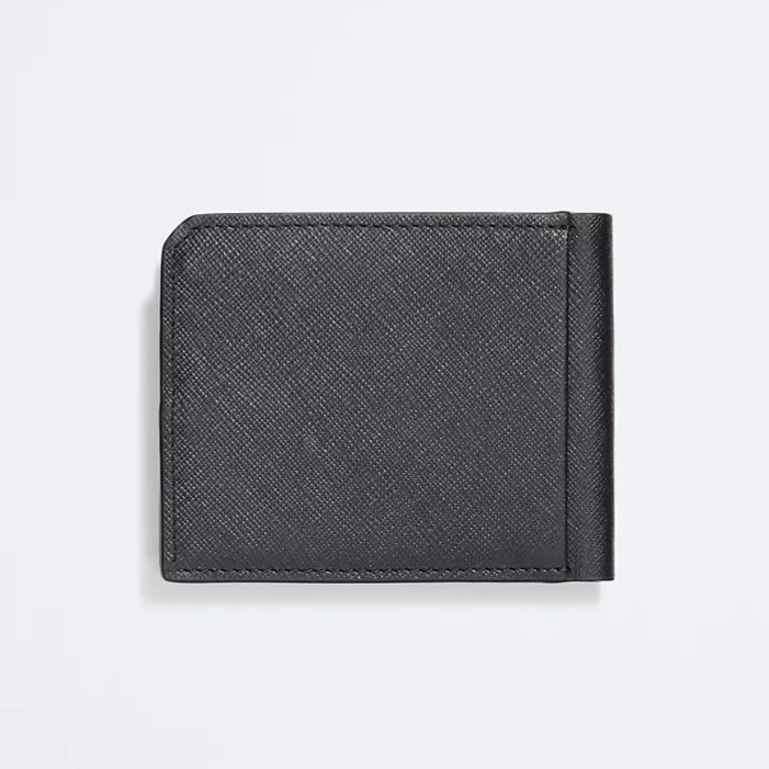 Ví Calvin Klein Saffiano Leather Card Case Bifold Wallet Black 40W0733 010