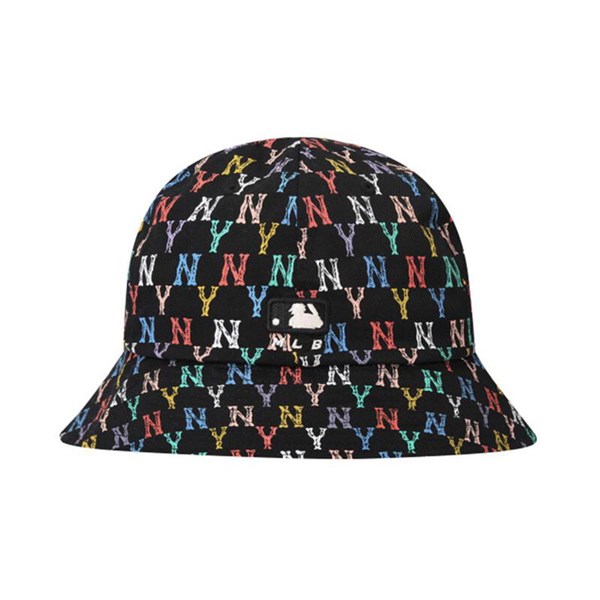 Nón MLB Black Bucket Hat Monogram Rainbow Dome 32CPH4111