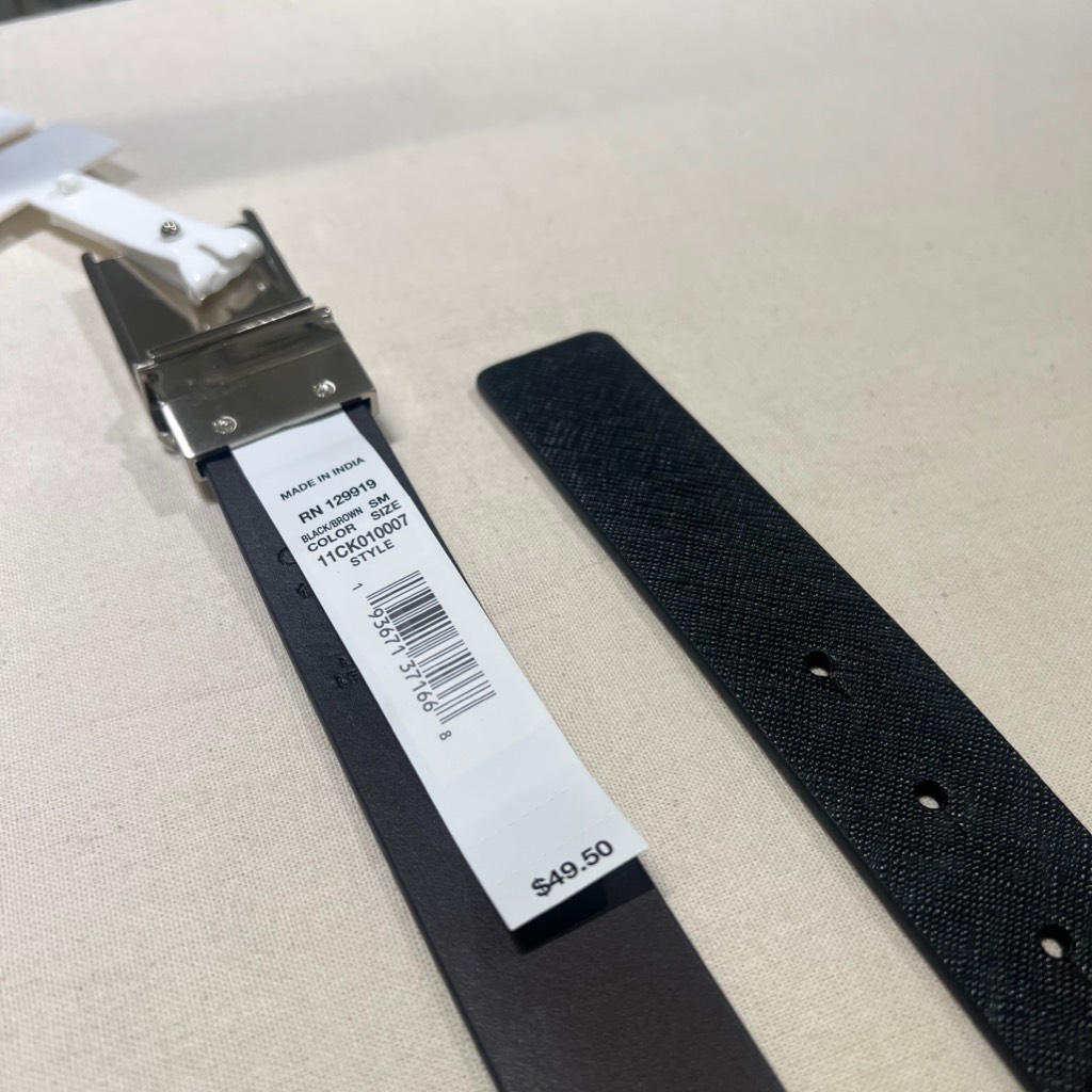 Thắt Lưng Nam Calvin Klein Leather Reversible Dress Belt with Plaque Buckle Black 11CK010007 014