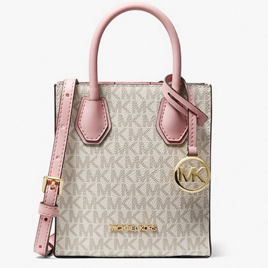 Túi Michael Kors Mercer Extra-Small Logo and Leather Rose Poudre Multi 35T1GM9C0I