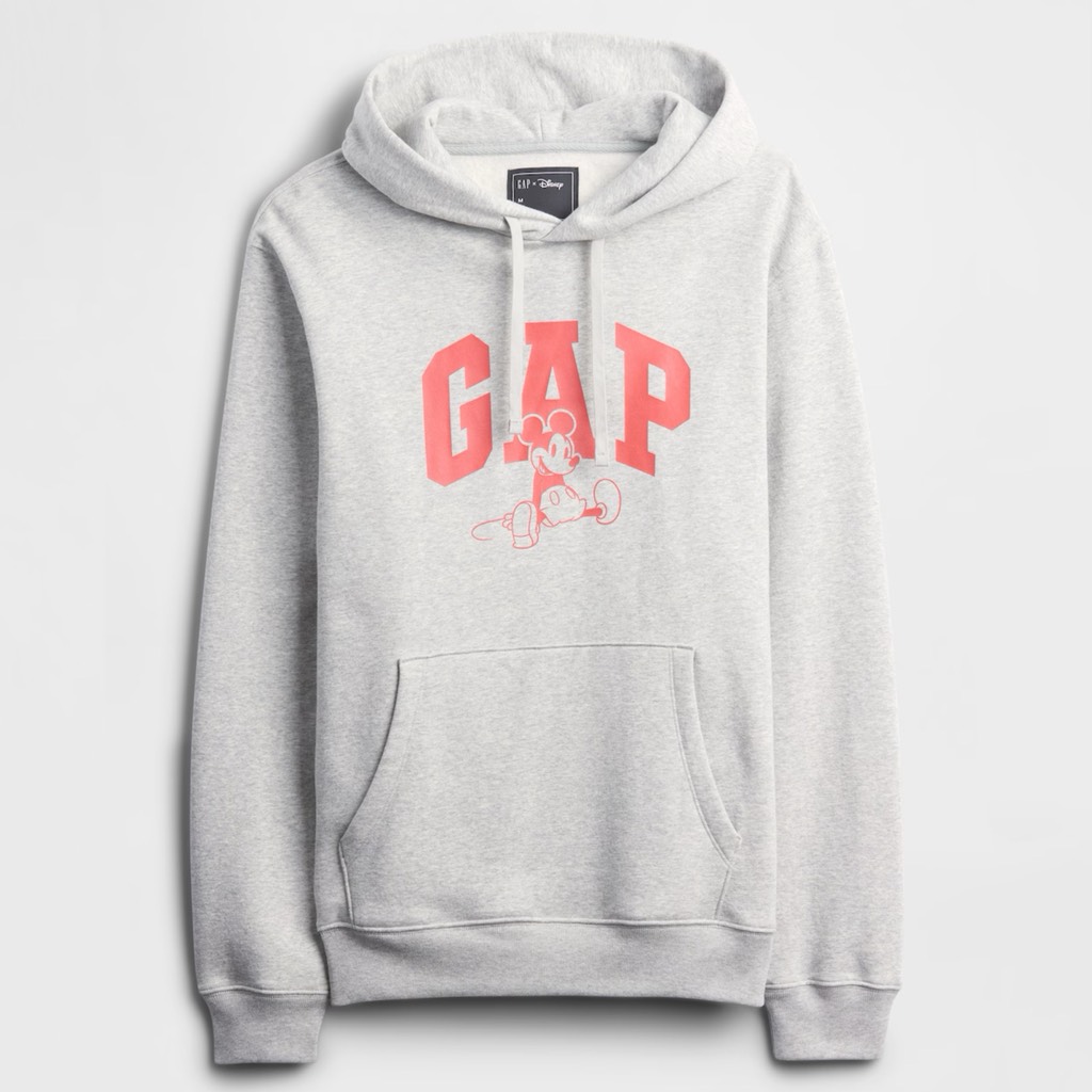 Áo GAP Disney × Mickey Mouse Relaxed Logo Hoodie Grey 819127 02 1