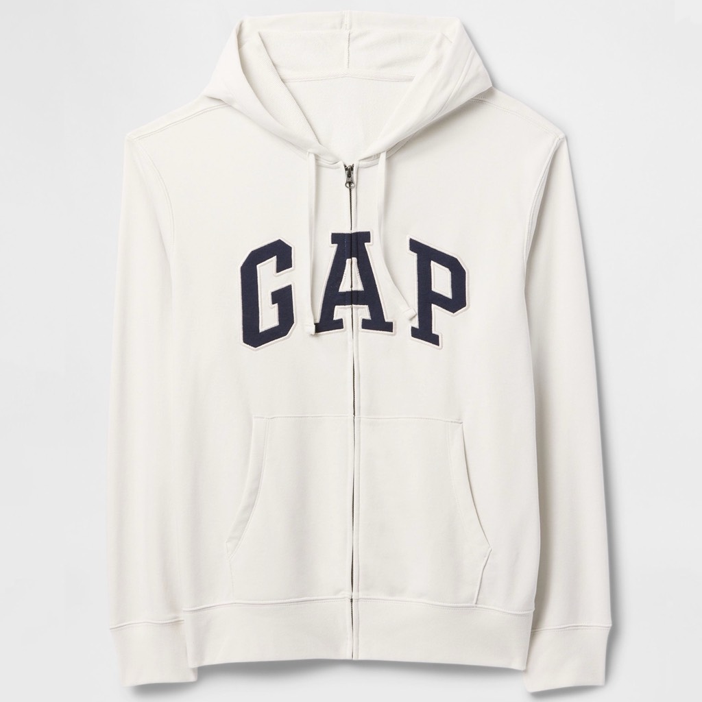 Áo GAP Relaxed Logo Zip Hoodie White 683050 02 1