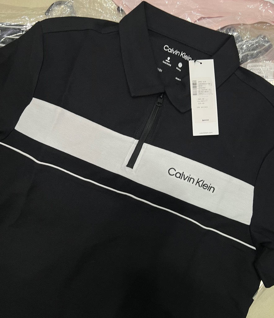 Áo Polo Calvin Klein Quick Drying Zipper Black 40QC430 001