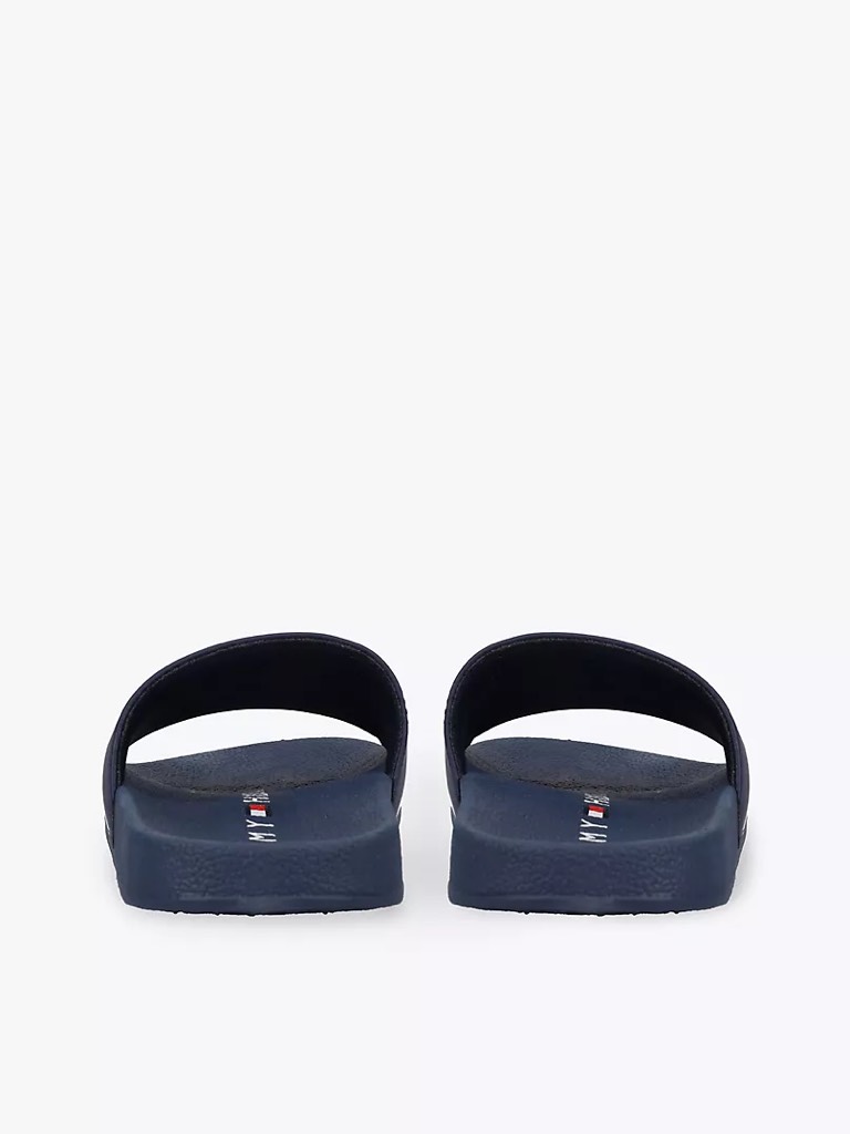 Dép Tommy Hilfiger Stripe Logo Navy Breezy Blue TZ001589 492